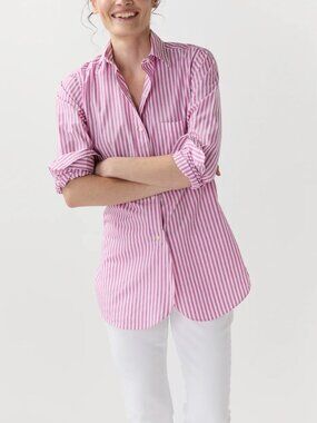 Ann Mashburn Boyfriend Shirt in Blue Stripe (Brand photos shown for fit only!!)